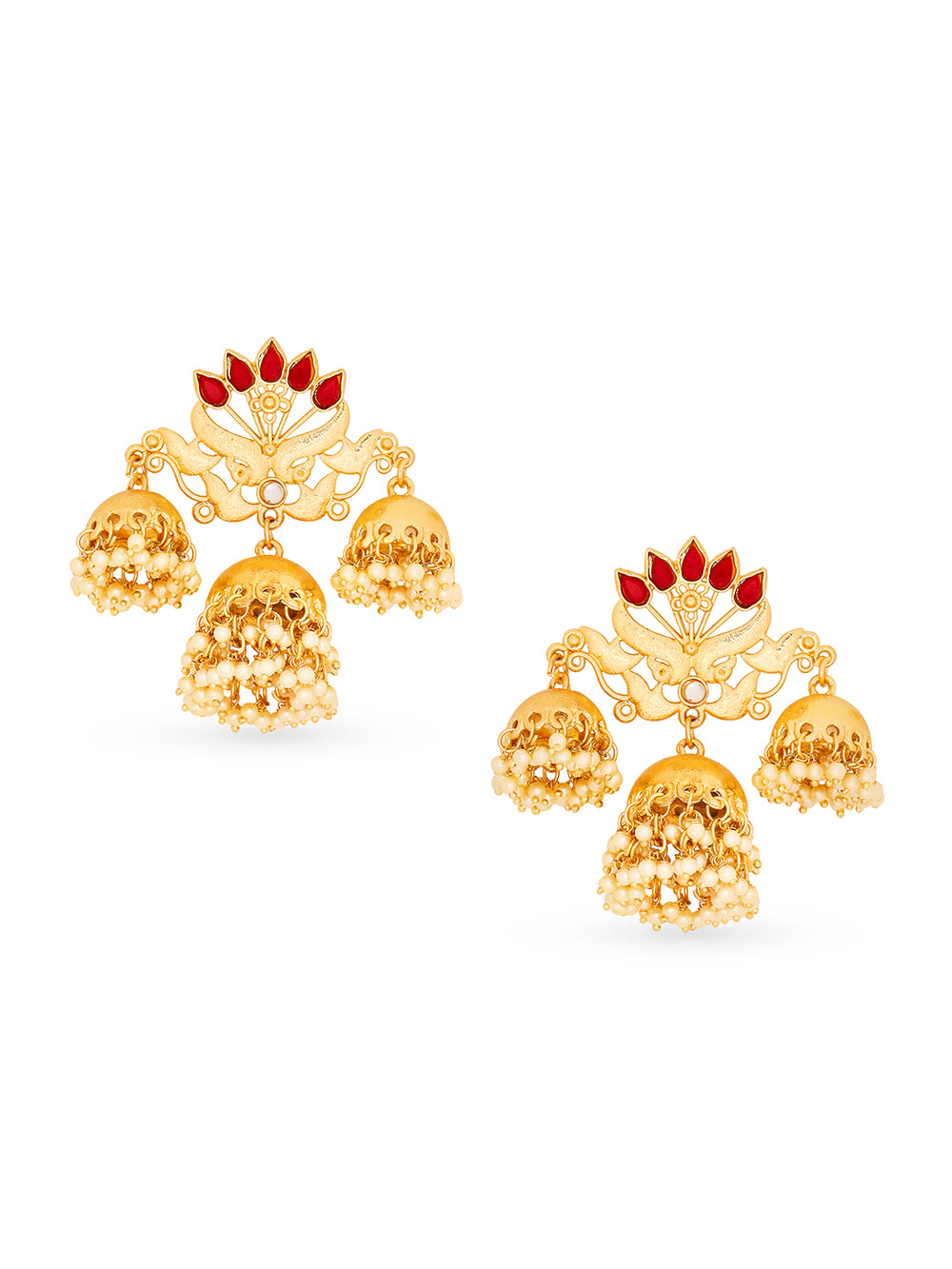Lotus Shaped Jhumki Earrings