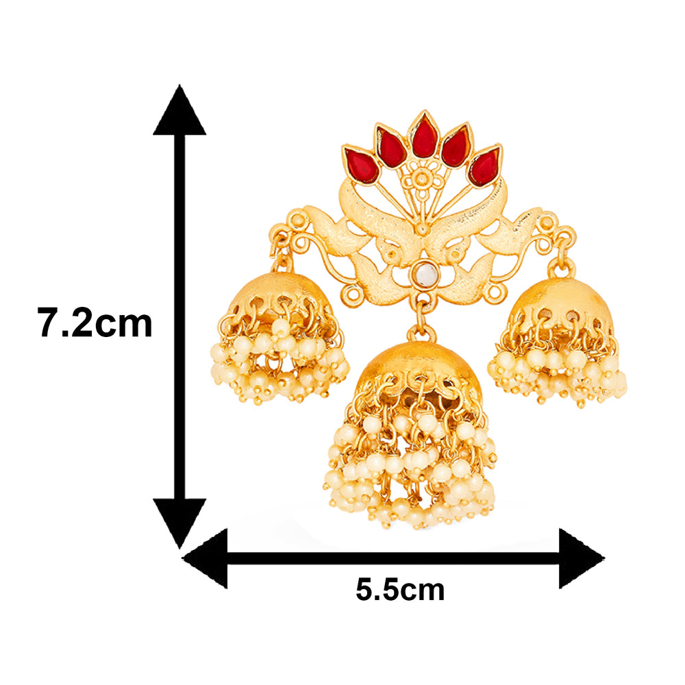 Lotus Shaped Jhumki Earrings
