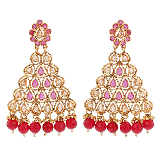 Traditional Ethnic Kundan Dangler Earrings