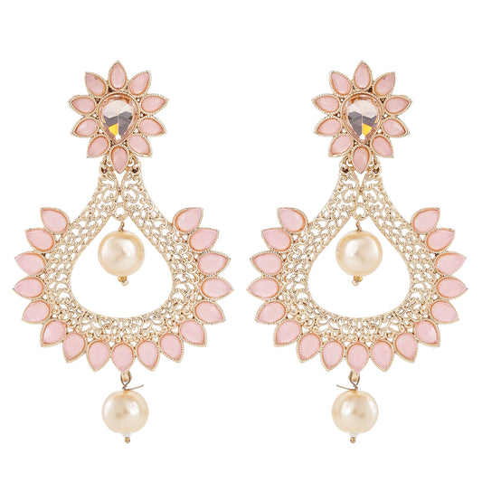 Beautifully Enamelled Floral Dangle & Drop Earring