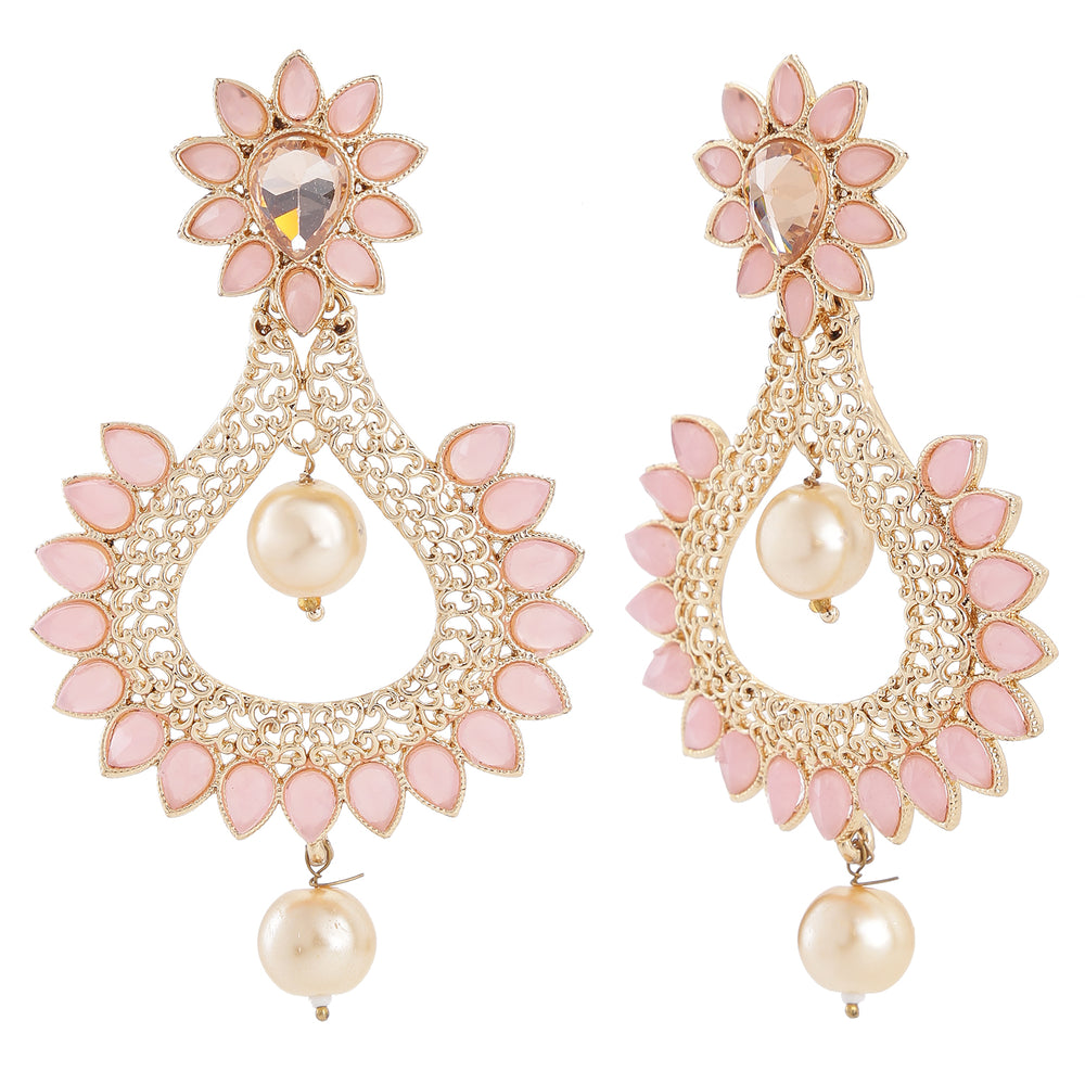 Beautifully Enamelled Floral Dangle & Drop Earring