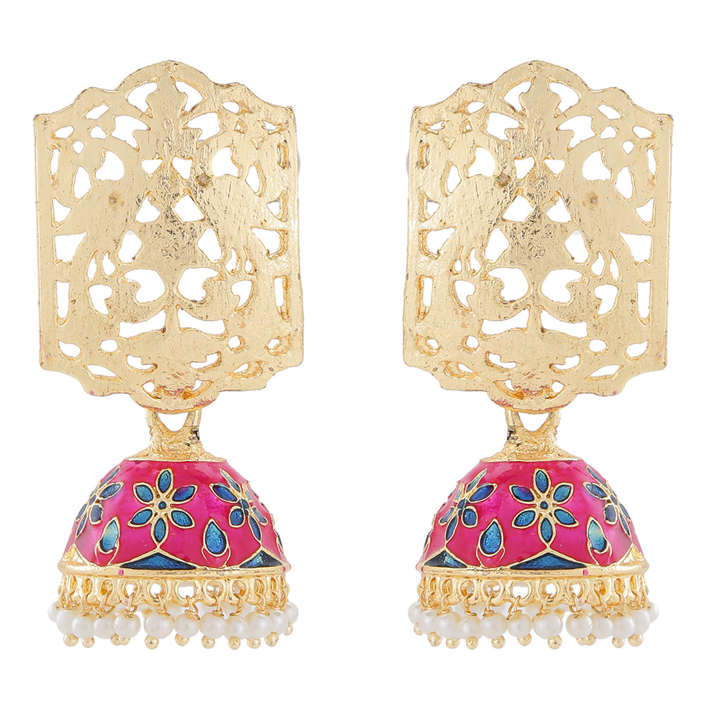 Beautifully Enamelled Jhumka Earring