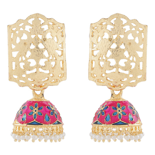 Beautifully Enamelled Jhumka Earring