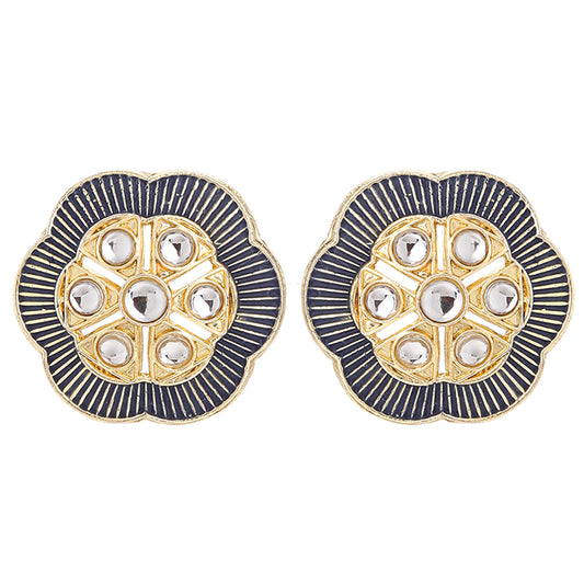 Cute Floral Meenakari work and Kundan Small Dangler Earrings