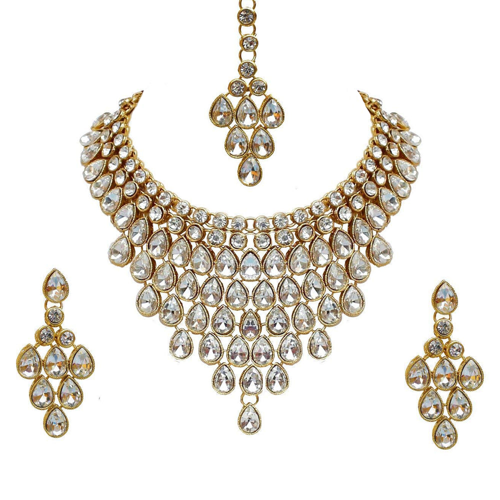 Pink Kundan Wedding Bridal Necklace Jewellery Set Earrings
