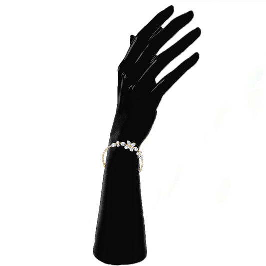 Classic Floral Studded American Daimonds Adjustable Bracelet
