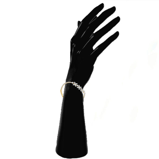 Classic Floral Studded American Daimonds Adjustable Bracelet
