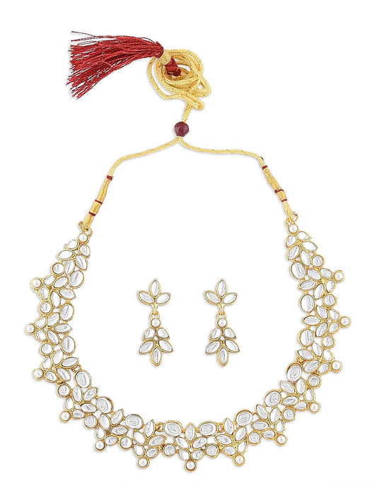 Traditional White Kundan Necklace set
