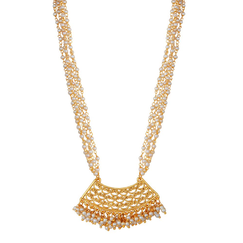 Traditional White Long Necklace set