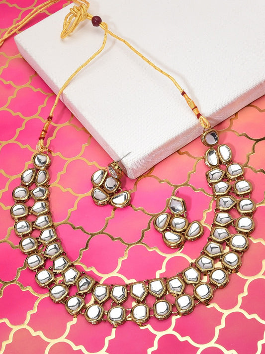 Traditional White Kundan Necklace set