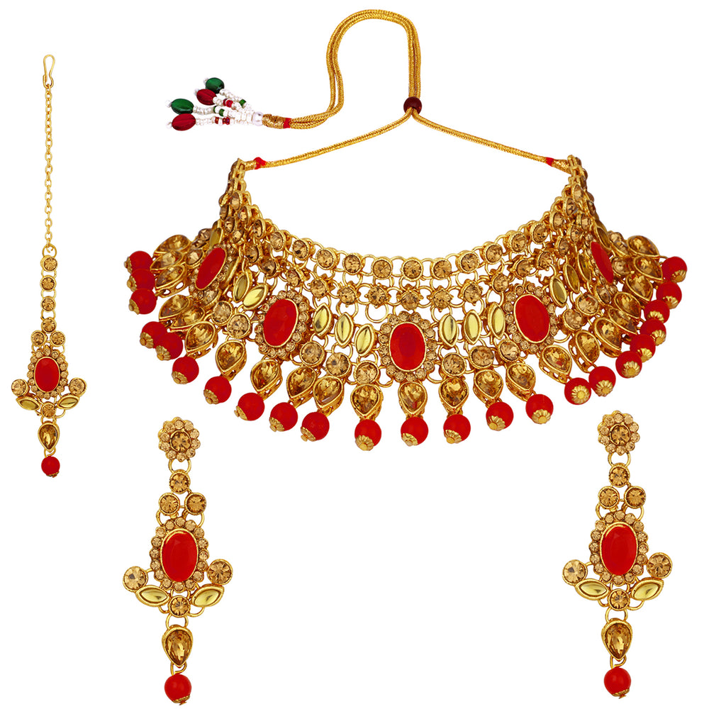 Traditional Ethnic Necklace Set with Maangtikka