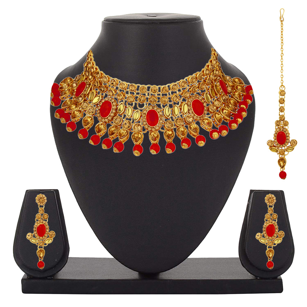 Traditional Ethnic Necklace Set with Maangtikka