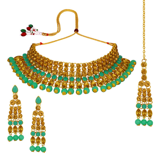 Traditional Ethnic Necklace Set with Maangtikka