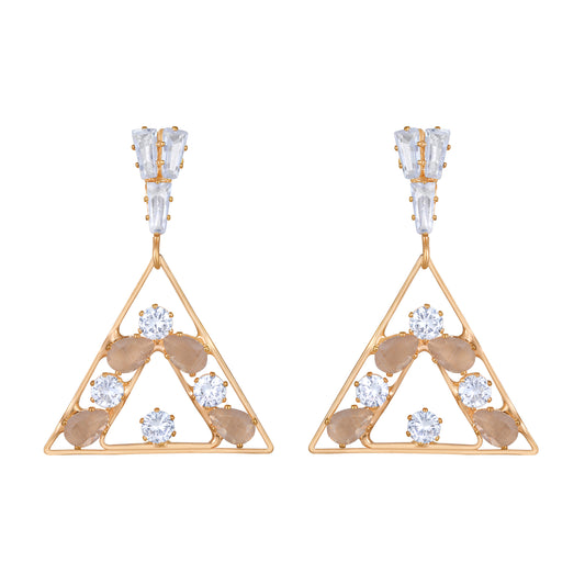 American Diamond Triangular Dangler Earring