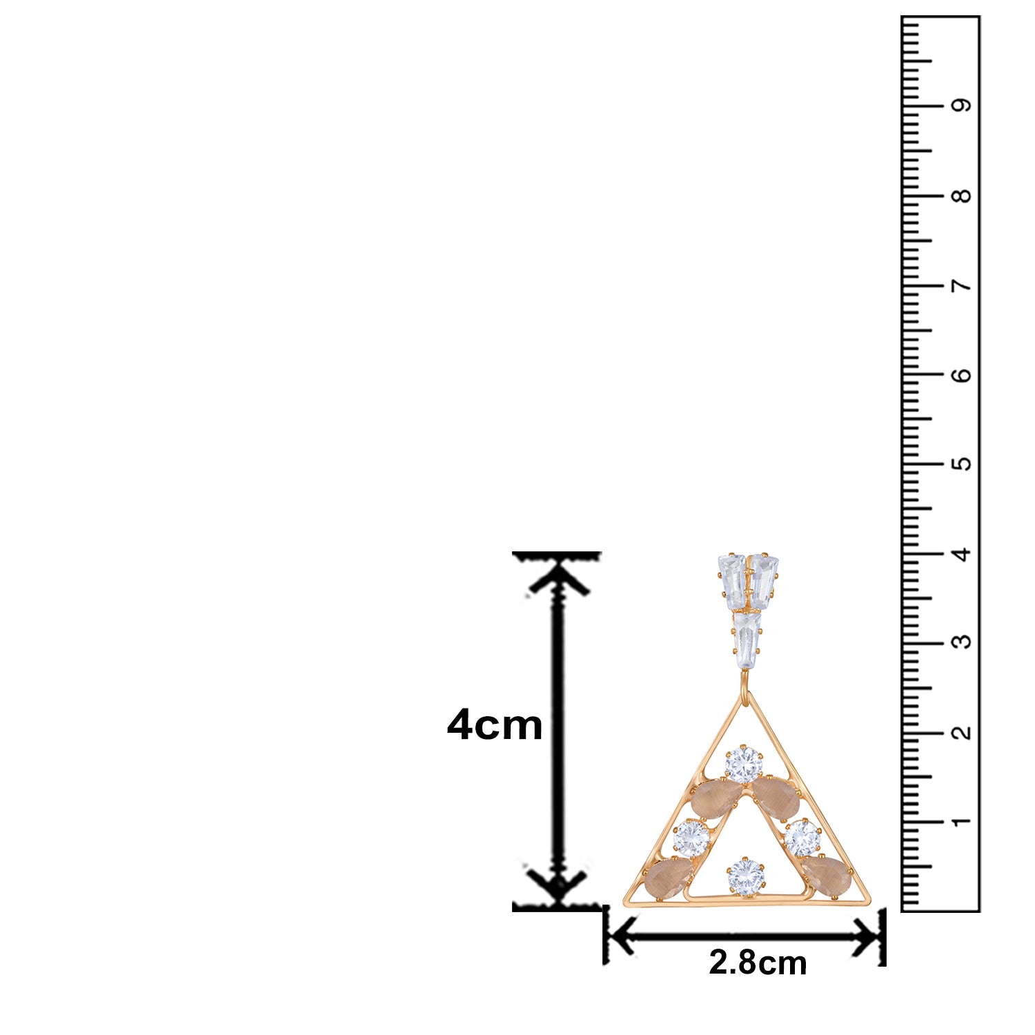 American Diamond Triangular Dangler Earring