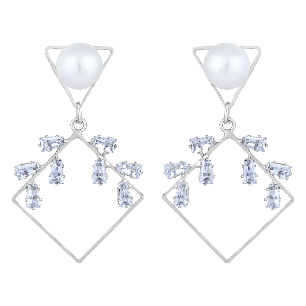 AD Stone & Artificial Pearl Dangler Earring