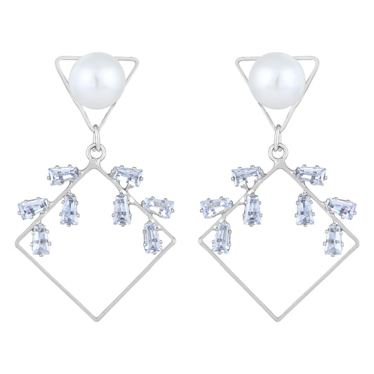AD Stone & Artificial Pearl Dangler Earring