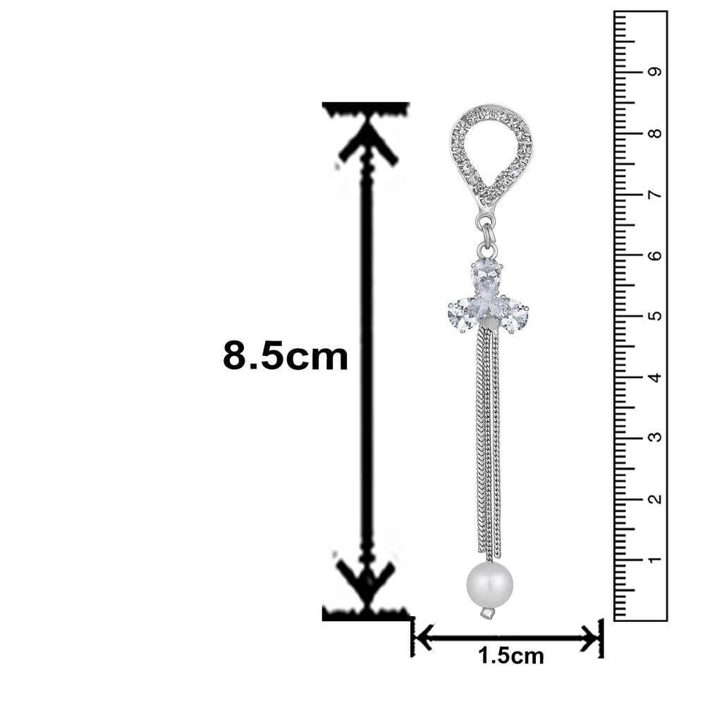 AD Stone & Artificial Pearl Dangle Drop Tassel