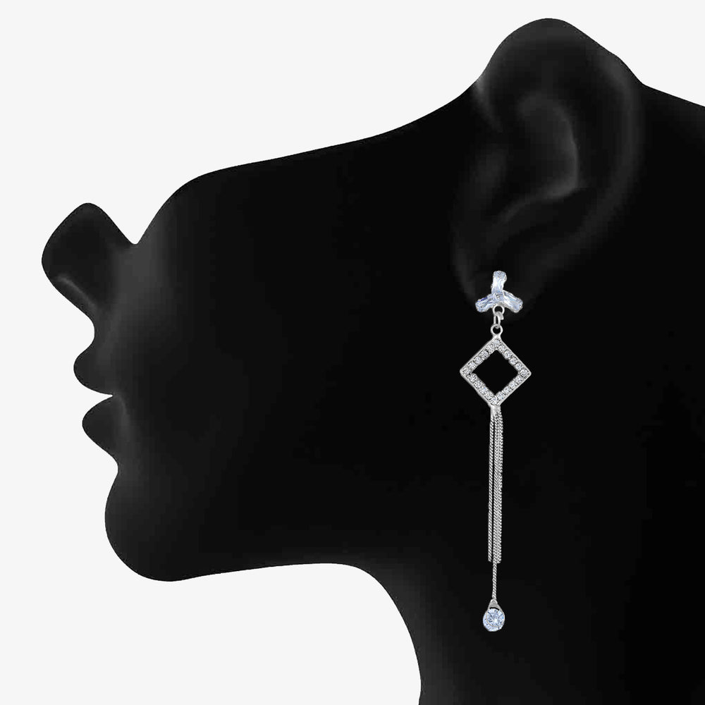 American Diamond Dangle & Tassel Earring