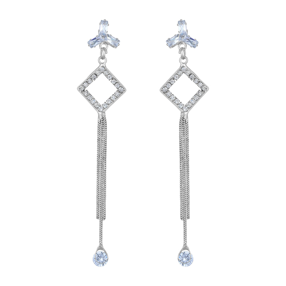 American Diamond Dangle & Tassel Earring