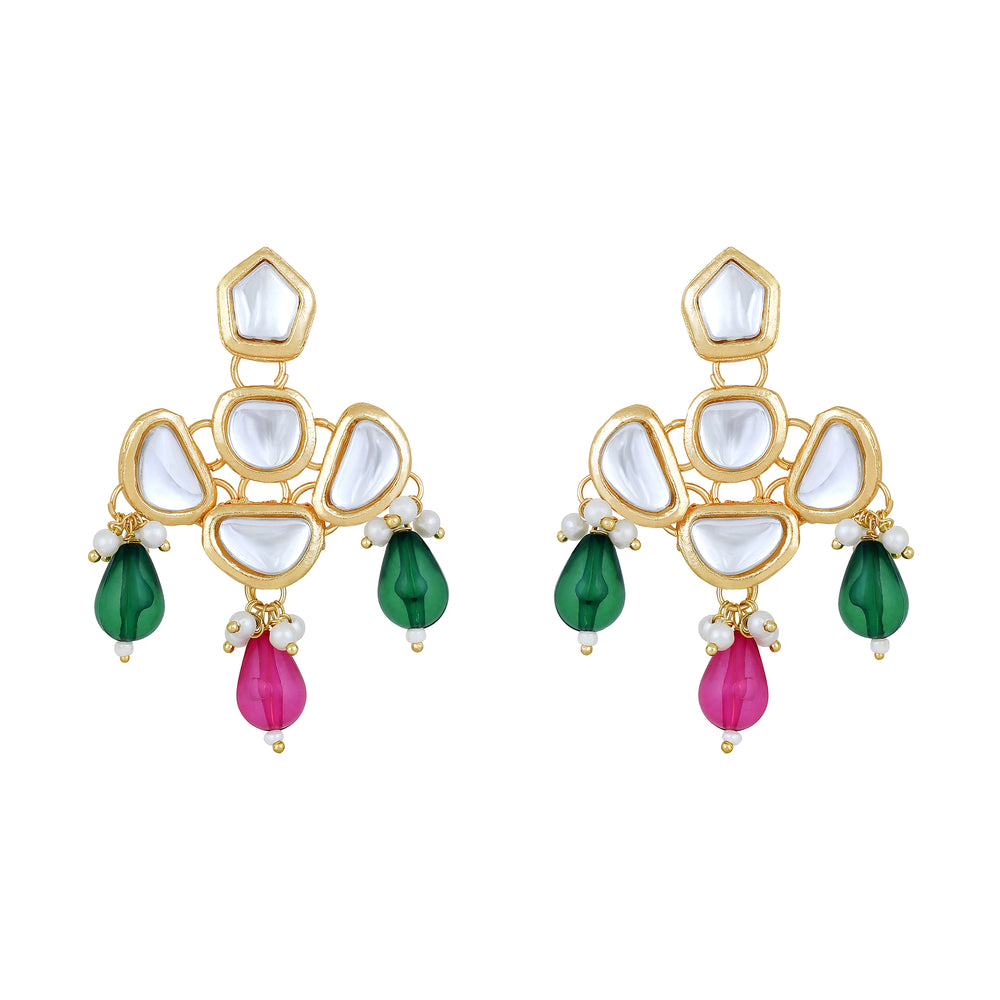 Colorful Ethnic Necklace with Pair of Earrings