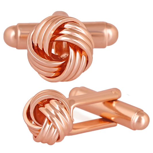 Mahi Rosegold Plated Entangled Design Cufflink for Mens and Boys (CL1100538Z)