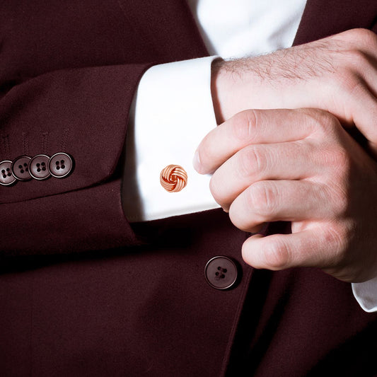 Mahi Rosegold Plated Entangled Design Cufflink for Mens and Boys (CL1100538Z)