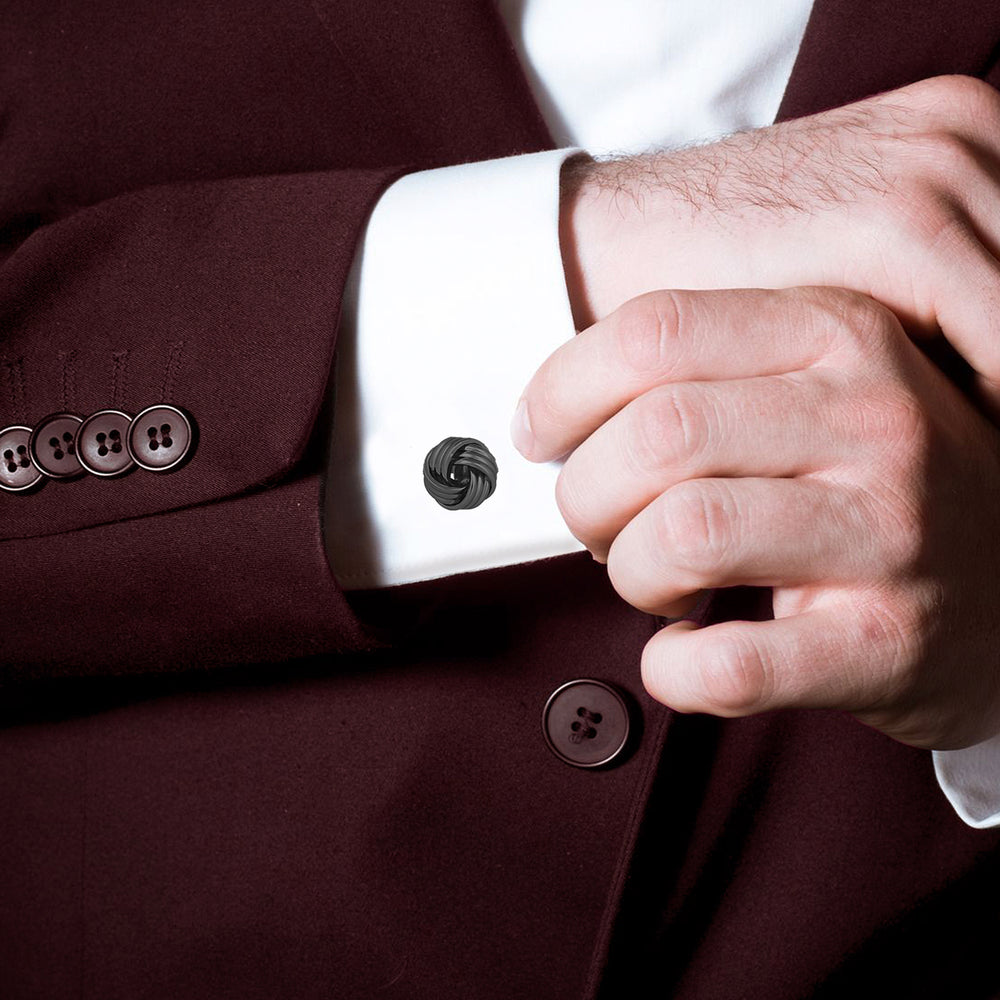 Mahi Rosegold Plated Entangled Design Cufflink for Mens and Boys (CL1100538Z)