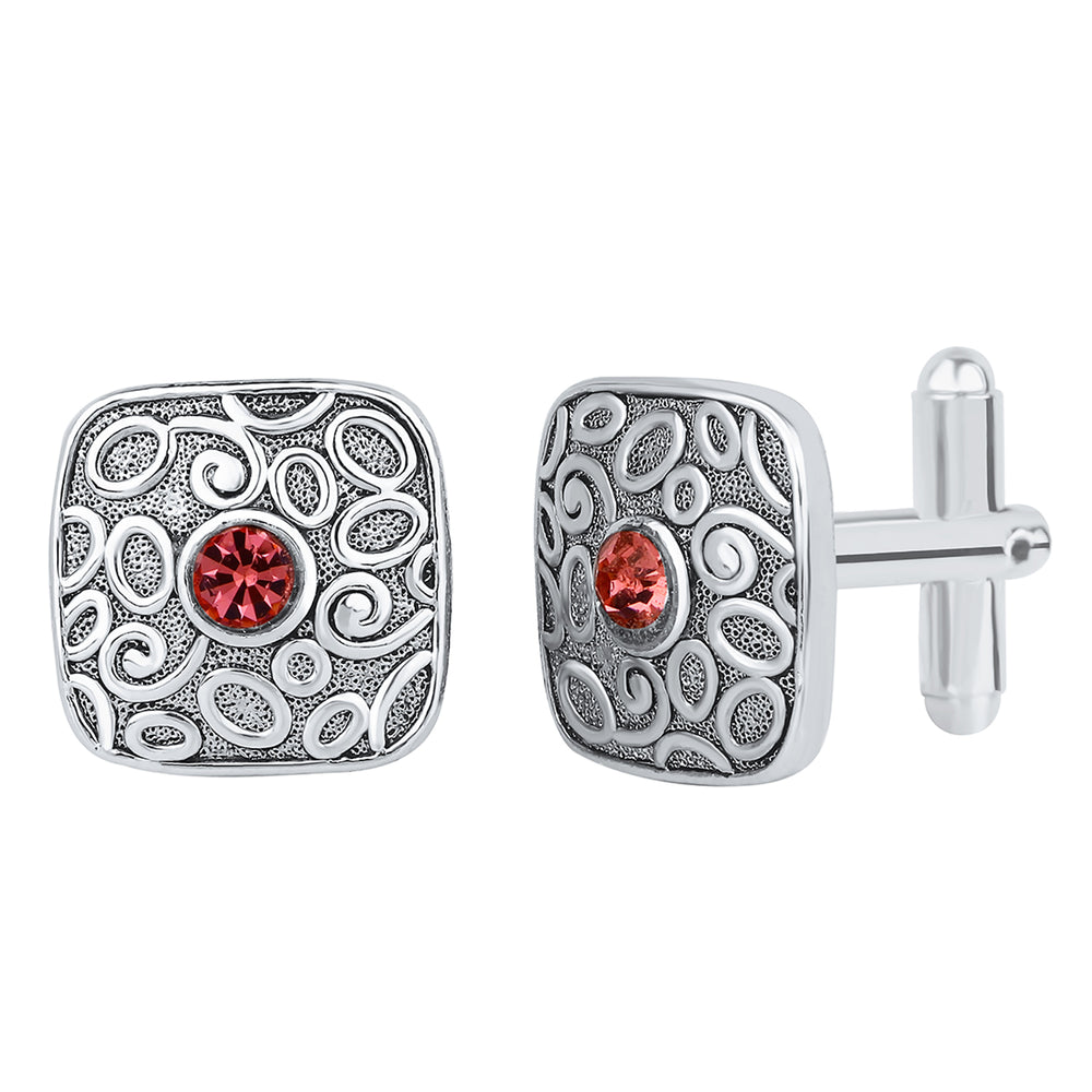 Squarish Blue Crystal Cufflinks
