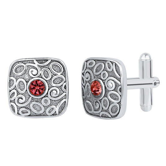 Squarish Blue Crystal Cufflinks
