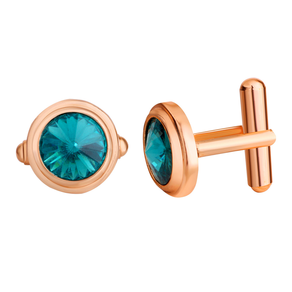 Solitaire White Crystal Cufflink