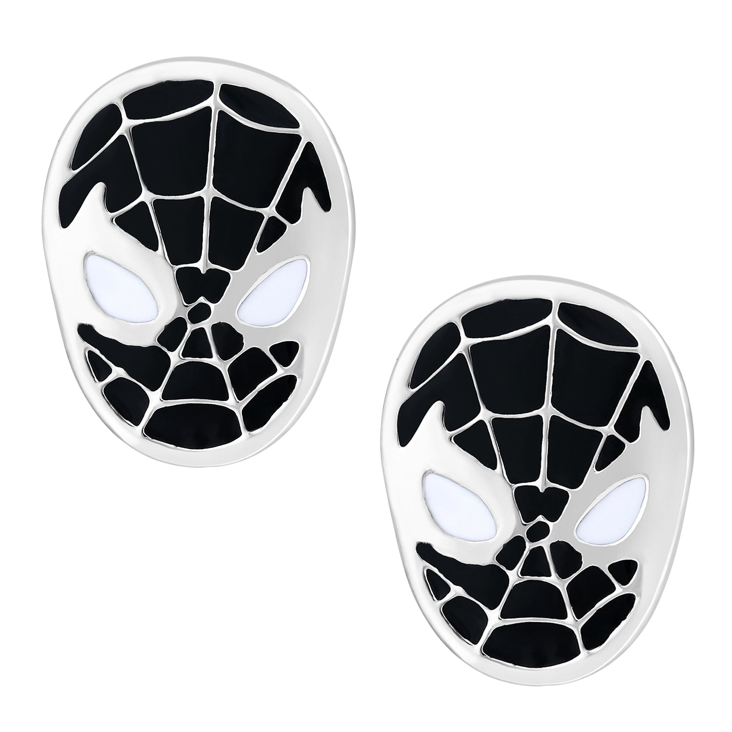 Superhero Design Black and White Meena Enamelled Cufflink Set