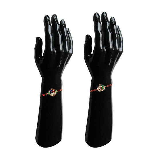 Combo of 2 Charming Rakhi with Meenakari Work