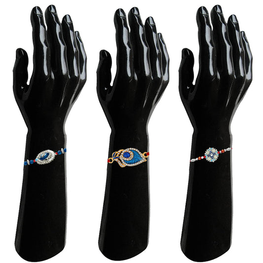 Combo of Three Lustrous Rakhis with Meenakari Work