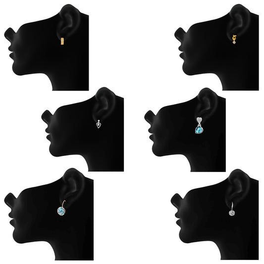 Designer Studs, Bali,Hoop and Dangler Earrings Combo