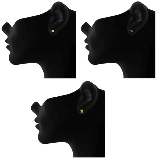 Elegant Crystal Stud Earrings combo