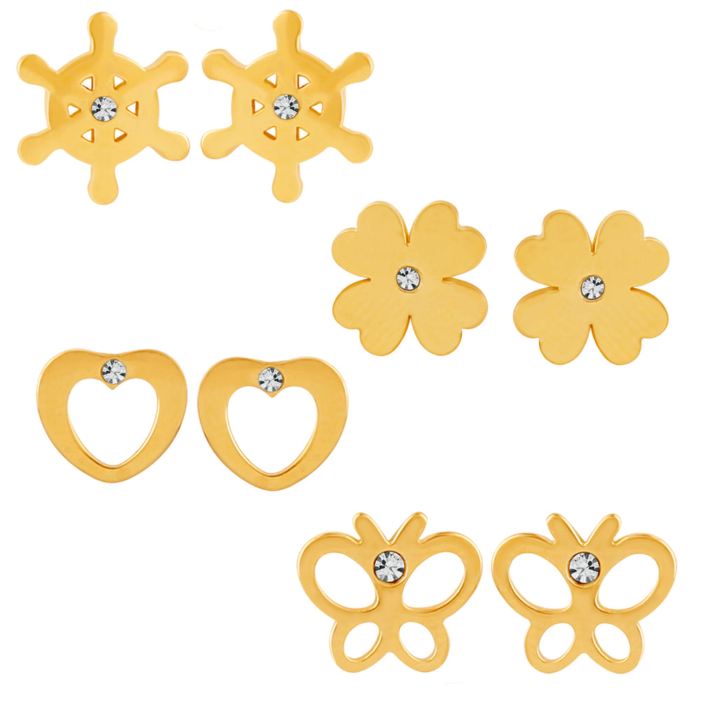 Alluring Crystal Stud Earrings Combo