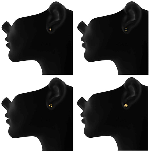 Alluring Crystal Stud Earrings Combo