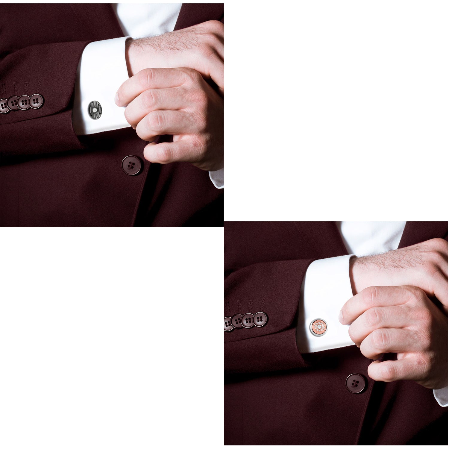 Gleaming crystals Cufflinks combo