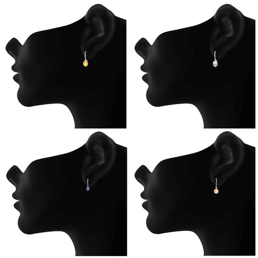 Classic Designer multicolour Solitiare Crystal and Cubic Zirconia Earrings combo