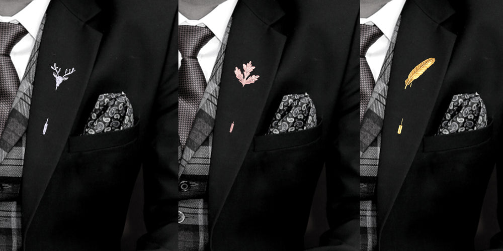 Combo of Leaf Deer and Mapel Leaf Lapel Pin Brooch