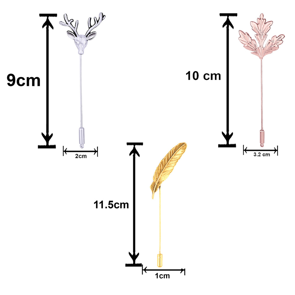 Combo of Leaf Deer and Mapel Leaf Lapel Pin Brooch