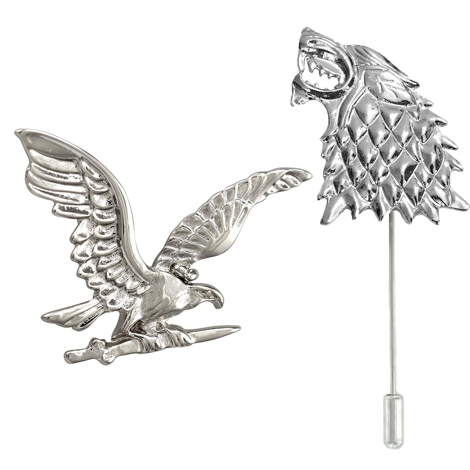 Combo of Eagle and Wolf Lapel Pin/Brooch