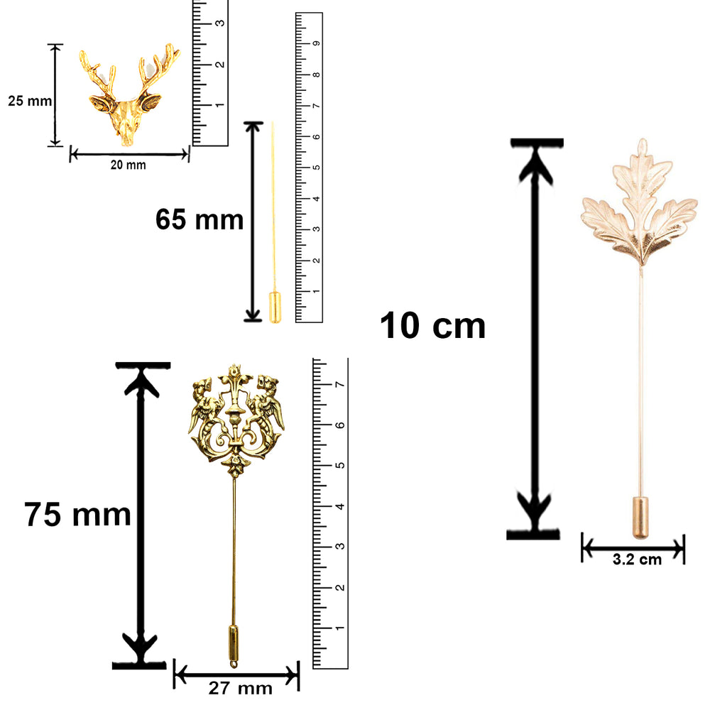 Combo of Lion, Mapel Leaf and Deer Lapel Pin Brooch