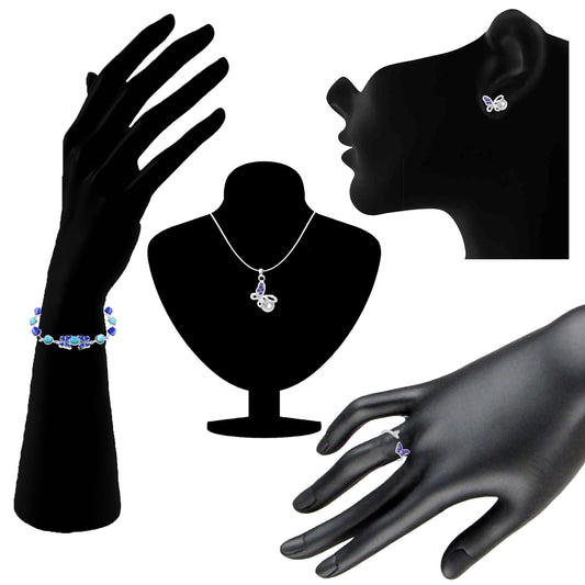 Combo of Exquisite Butterfly Pendant Set,Bracelet and Finger Ring