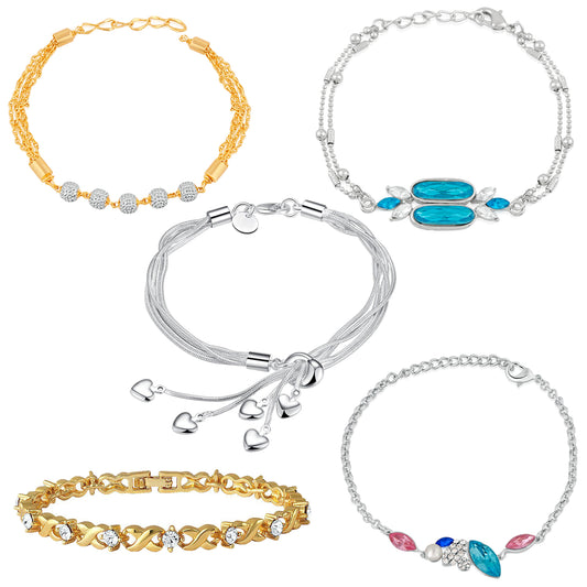 Combo of 5 Bracelets with Cystal