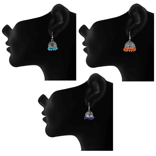 Multicolour Oxidised Glorious Jhumki Earrings