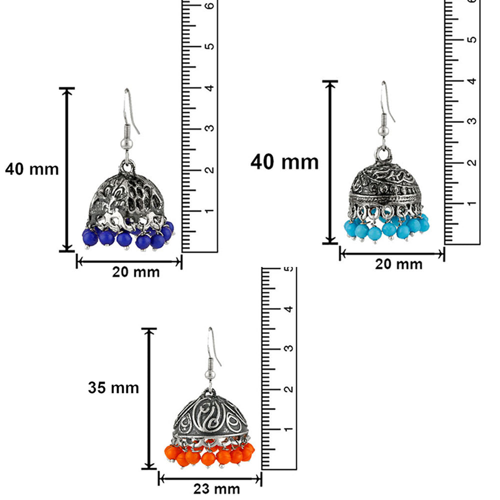 Multicolour Oxidised Glorious Jhumki Earrings
