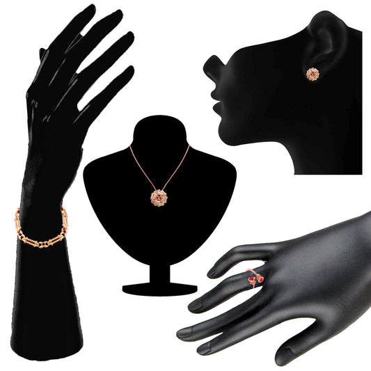 Floral love combo of Crystal Pendant set, Bracelet and finger ring