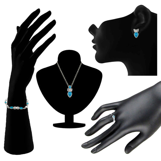 Combo of Solitaire Designer Gleaming Crystal Pendant set, Bracelet and Finger ring